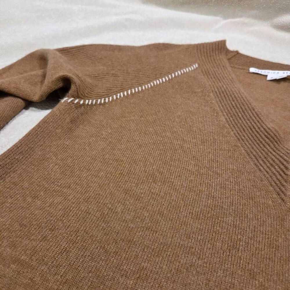 Veronica Beard Preta V-Neck Cashmere Sweater, camel size M - Picture 13 of 13